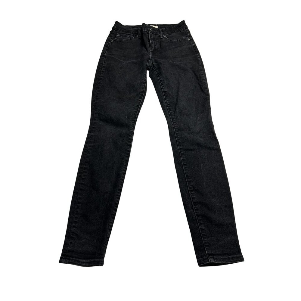 Gap 1969 Black Curvy True Skinny Denim Jeans Size 26 Womens Stretch